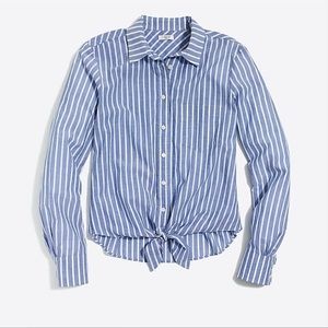 J.Crew Factory Printed Tie-Waist Shirt